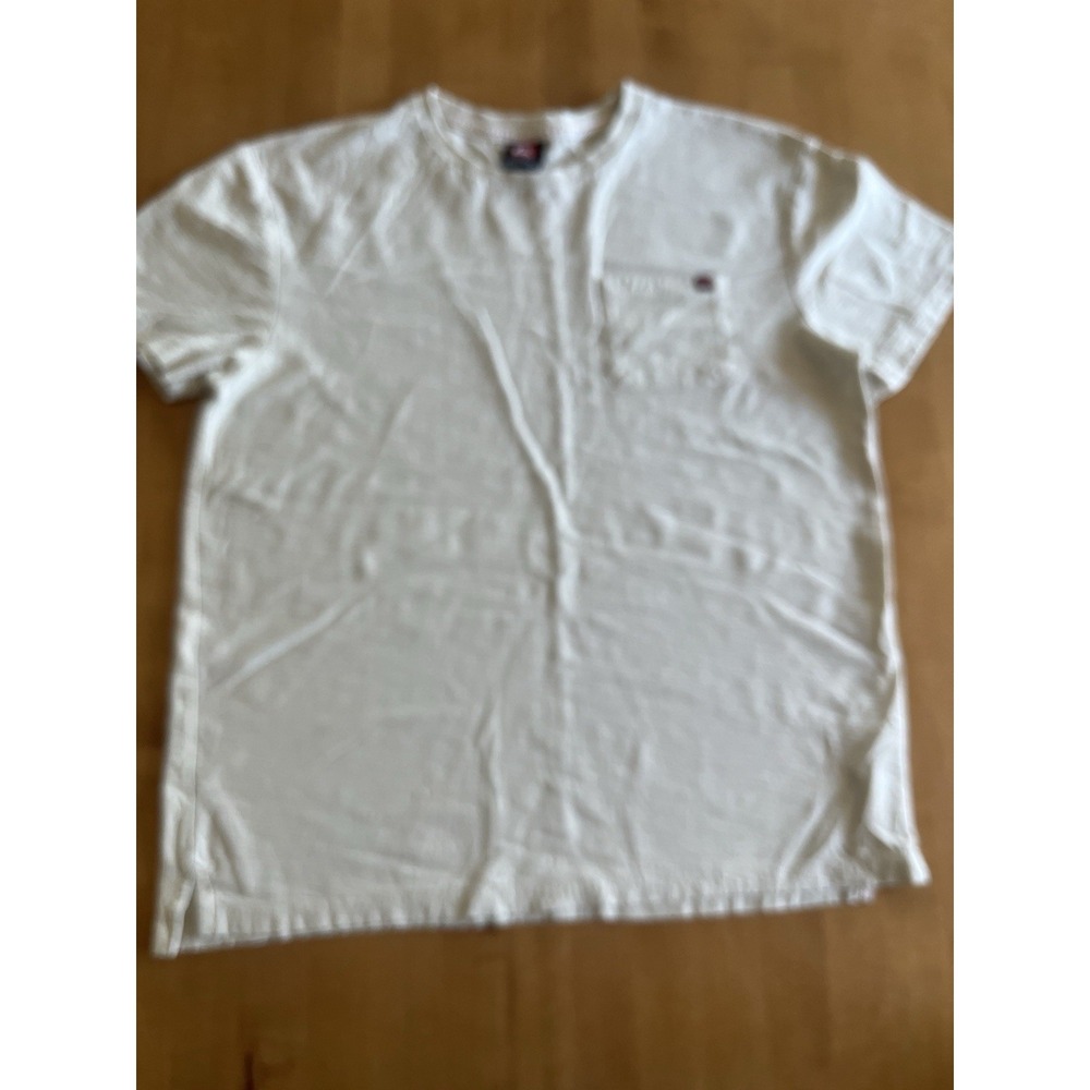 Quicksilver Men's T Shirt Pocket Sz M Beige Textured 100% Cotton
